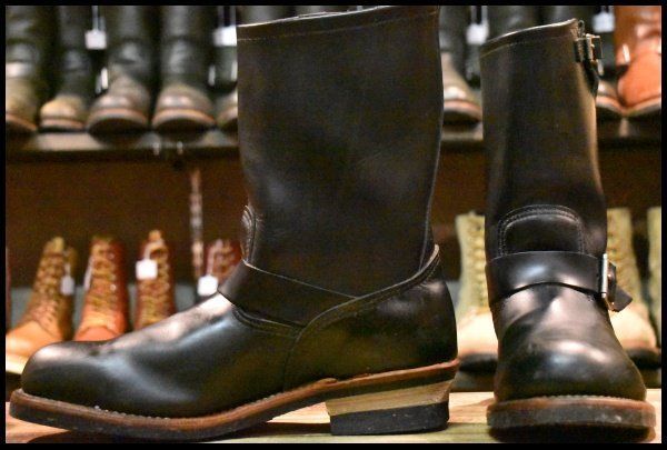 11D 08年 レッドウィング 2268 エンジニア 黒 ブラッククローム スチールトゥ ブーツ redwing HOPESMORE FJ336