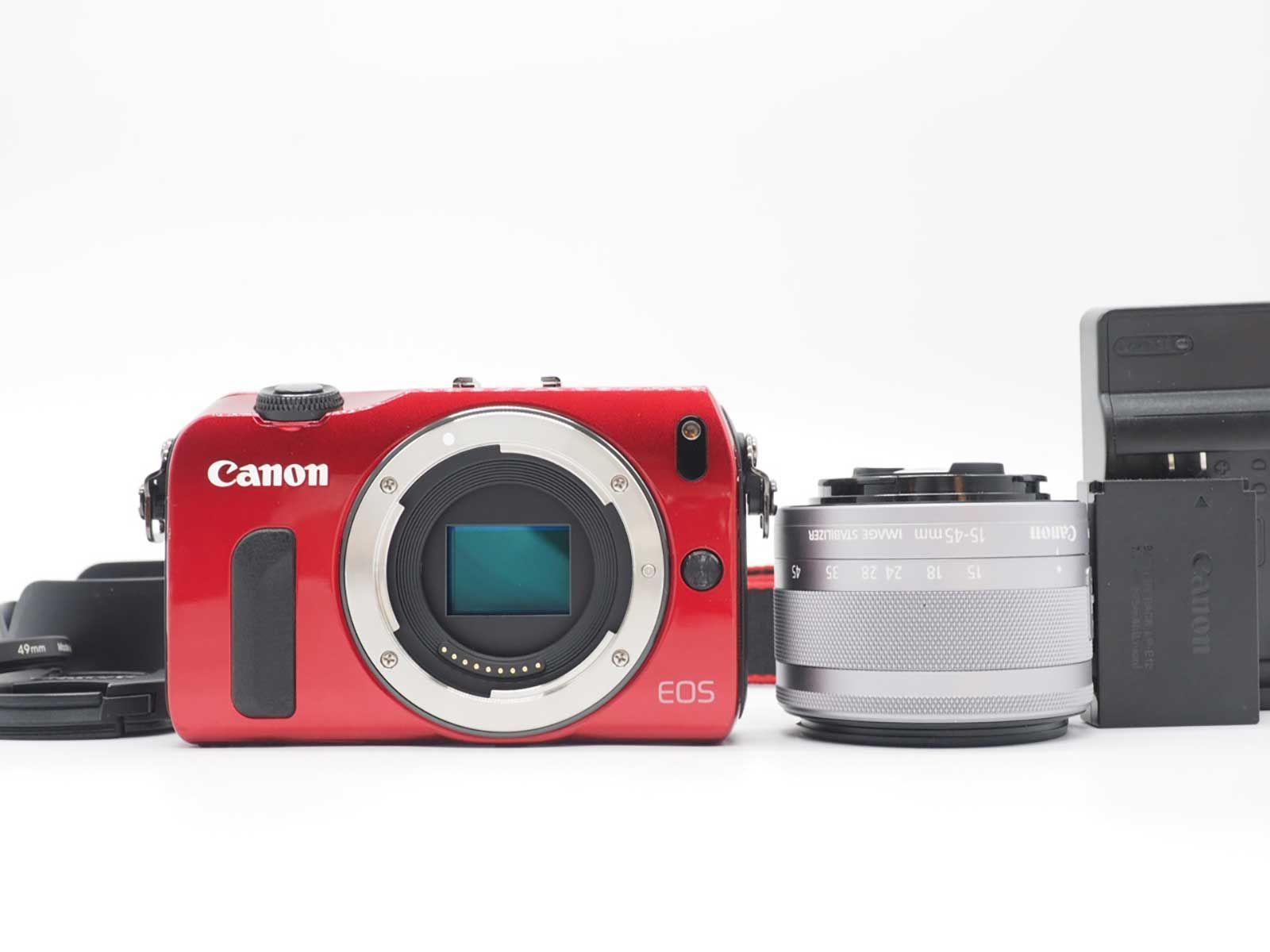 キャノン Canon EOS M Mirrorless Digital SLR Camera Red 15 45 mm Lens Kit Z 5584 A