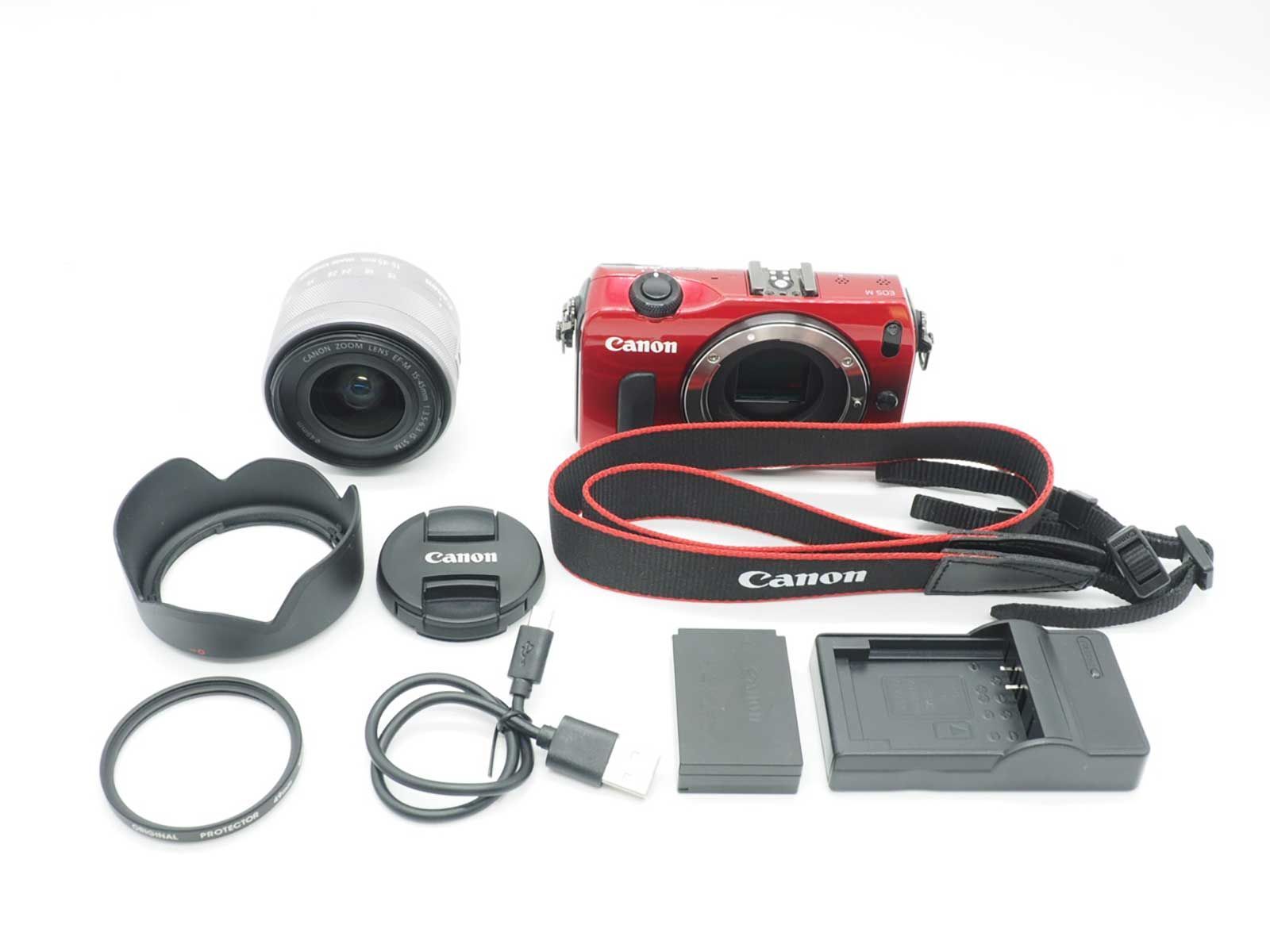 キャノン Canon EOS M Mirrorless Digital SLR Camera Red 15-45mm Lens Kit Z5584A