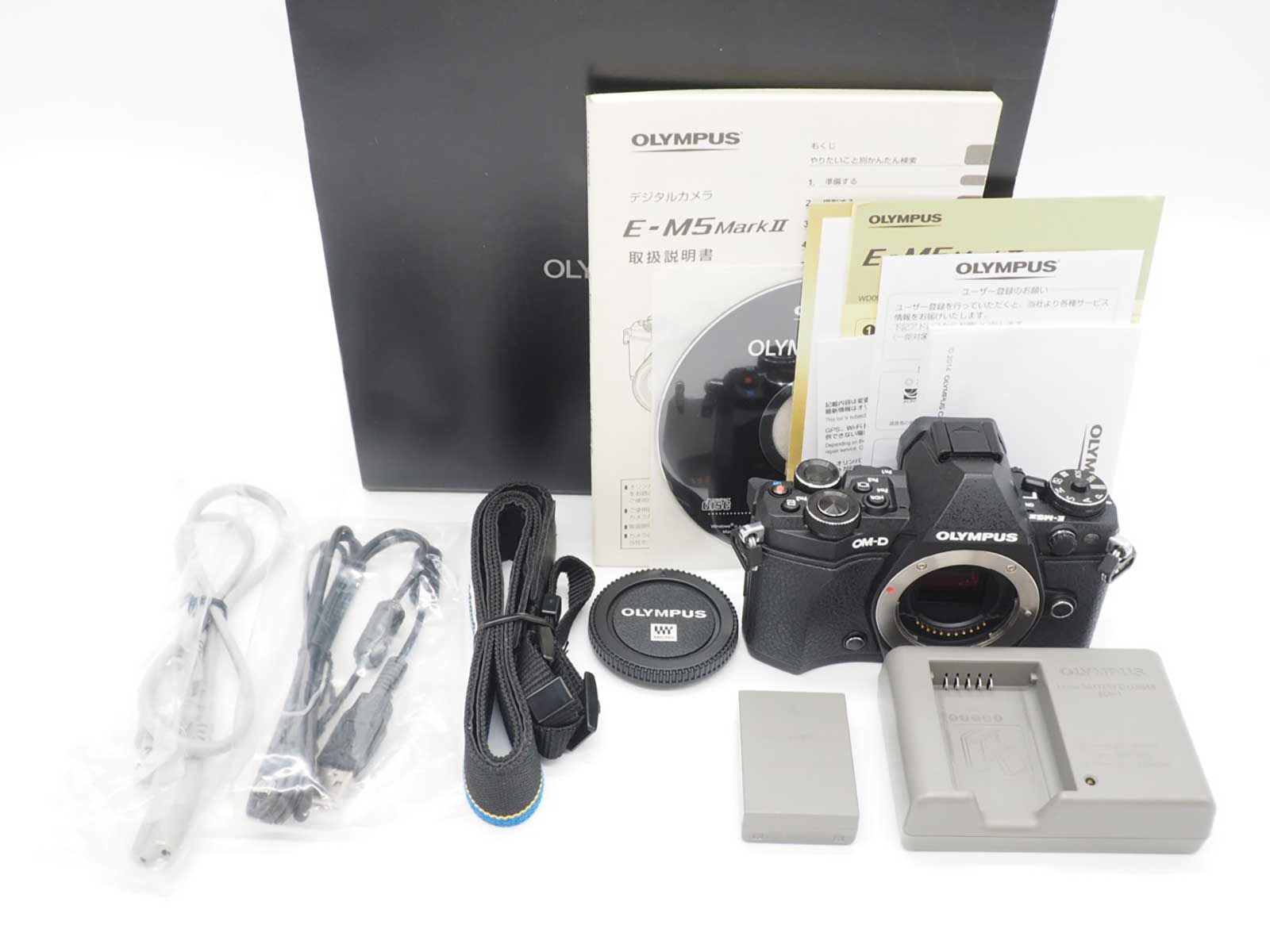 オリンパス Olympus OM-D E-M5 II 16.1MP Digital Camera Black 4481 shots 元箱 Z5605A