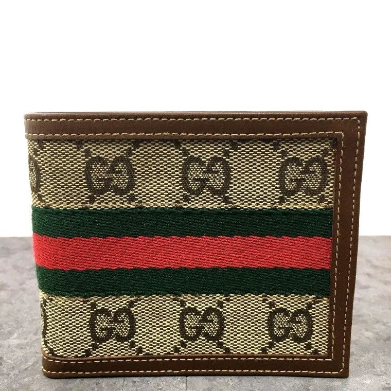 送料込み！ 極美品 GUCCI 二つ折り財布 034 0959 5070 シェリーライン