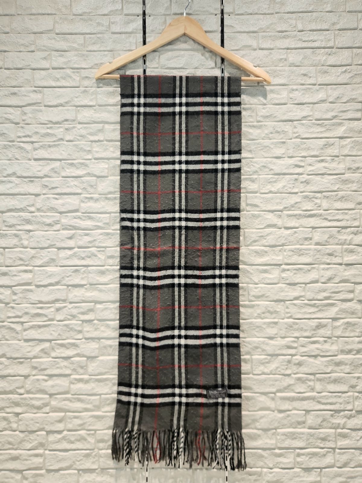 ⑥ Burberry of LONDON ラムウールチェックマフラー バーバリー ノバ