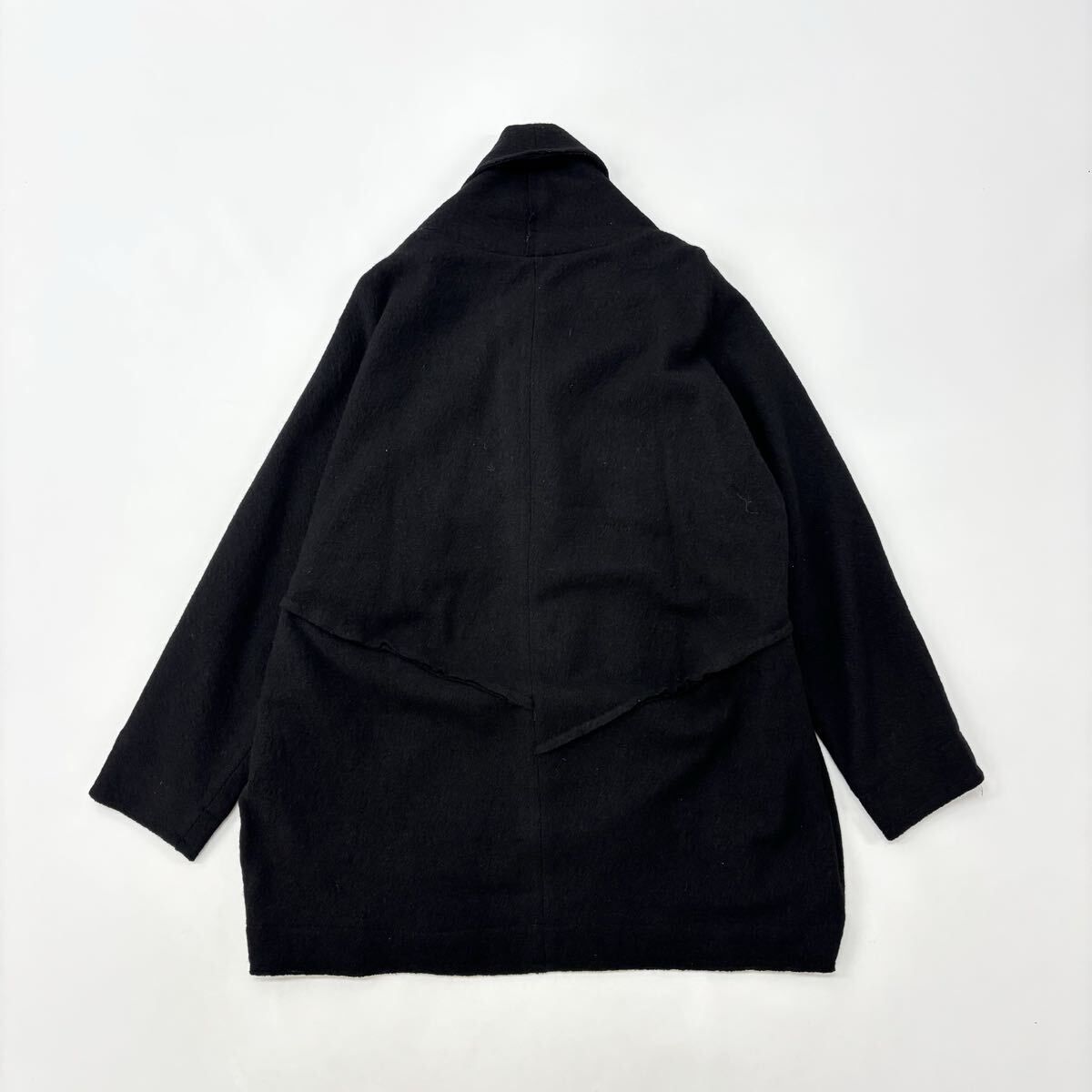 芽風 メフウ MEFU sensounico センソユニコ マツオインターナショナル ウール 変形 羽織り ジャケット ブラック 系 サイズ 38 711-0040