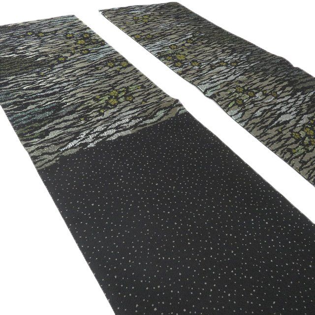 袋帯 未使用 正絹 フォーマル 仕立て上がり 六通 千地泰弘 花模様 箔糸