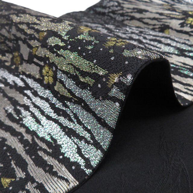 袋帯 未使用 正絹 フォーマル 仕立て上がり 六通 千地泰弘 花模様 箔糸