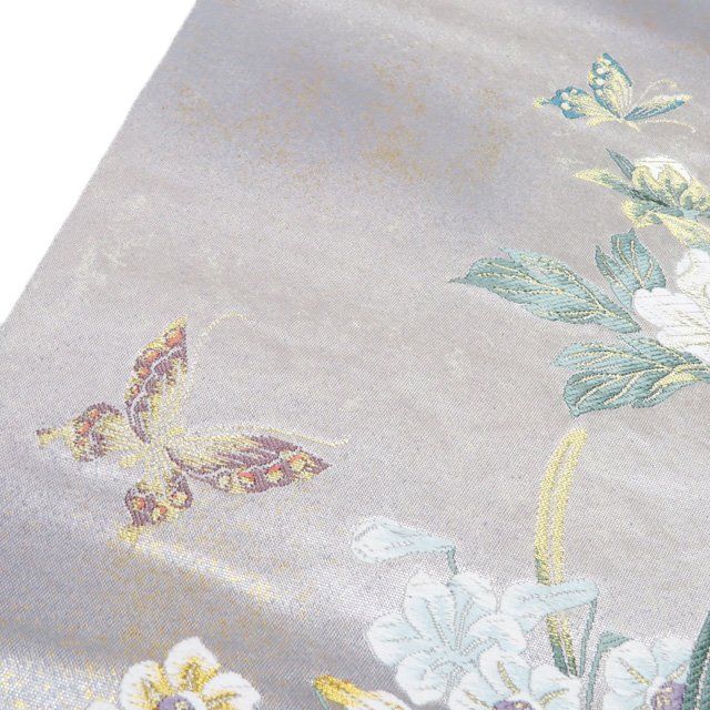  袋帯 正絹 フォーマル 仕立て上がり 六通 流水に鴛鴦と花の図 箔糸 多色 金銀 きもの北條 A 1294-11 袋帯 帯