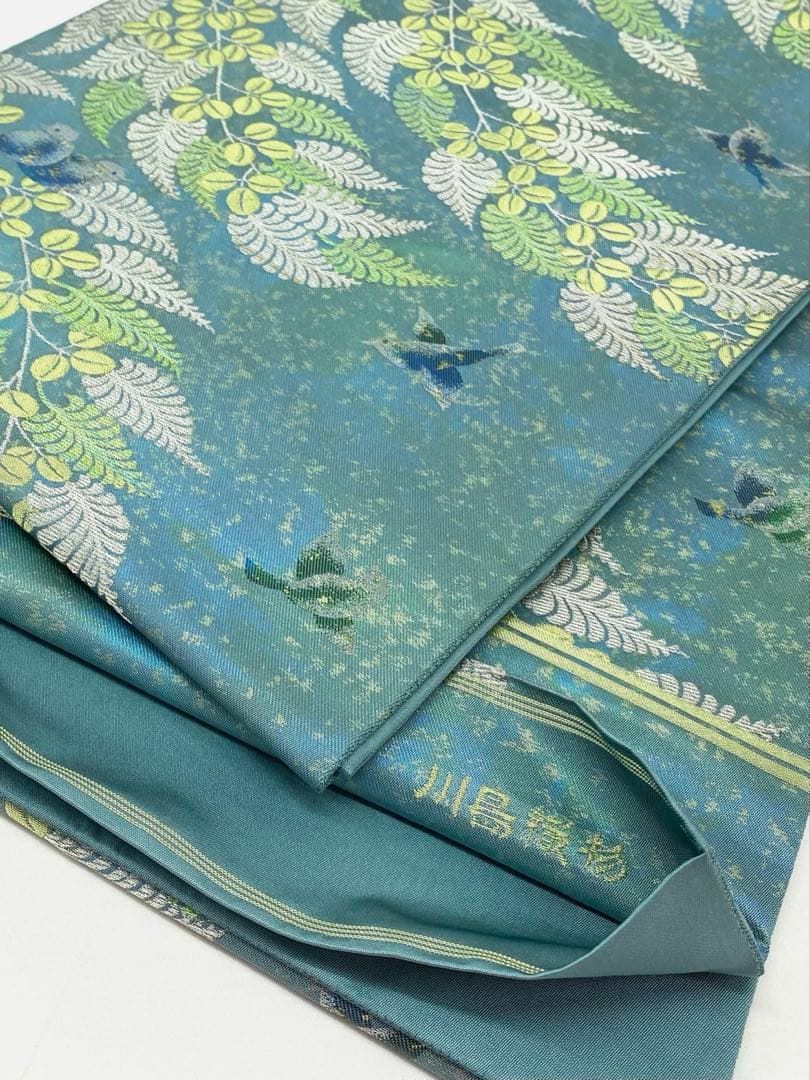 川島織物 本袋帯 鳥 金糸 正絹 六通 D 100