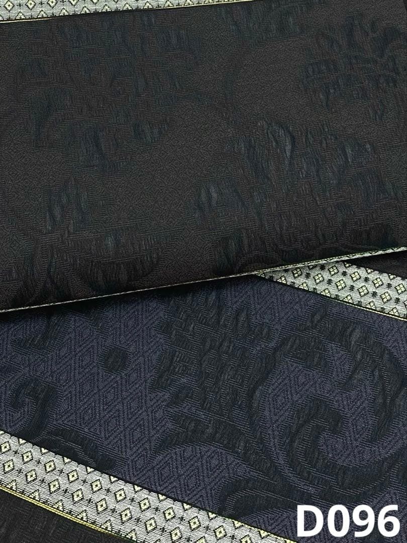 透かし織 袋帯 唐花 横段 正絹 ガード加工済 ロングサイズ D 096