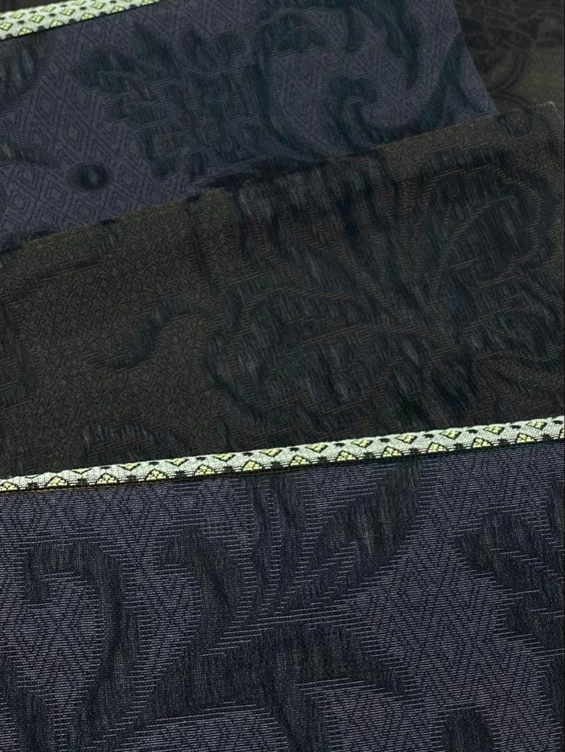 透かし織 袋帯 唐花 横段 正絹 ガード加工済 ロングサイズ D 096