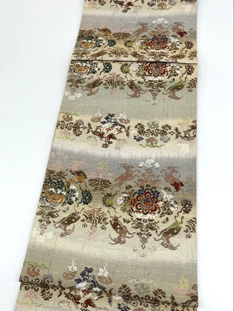  一乃倉オリジナル 袋帯 動物 鳥 正絹 六通 D 085 袋帯 帯