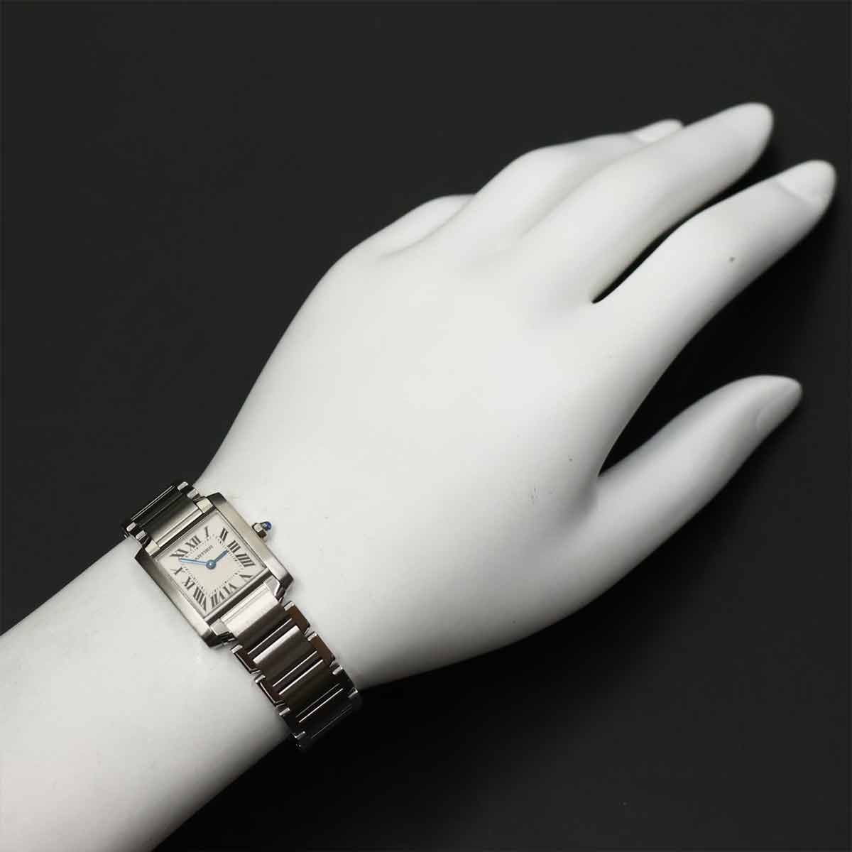  カルティエ Cartier タンクフランセーズSM レディース 腕時計 アイボリー クォーツ ウォッチ Tank Francaise 腕時計(クォーツ) 腕時計(アナログ)