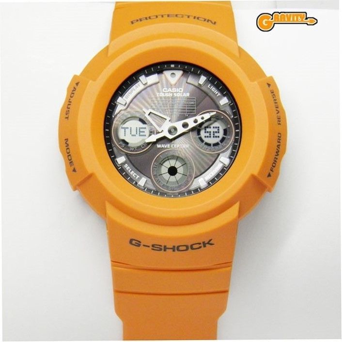 CASIO カシオ G-SHOCK ジーショック Gショック AWG-500BJ-4AJF オレンジ アナログ 3連リングバンド 美