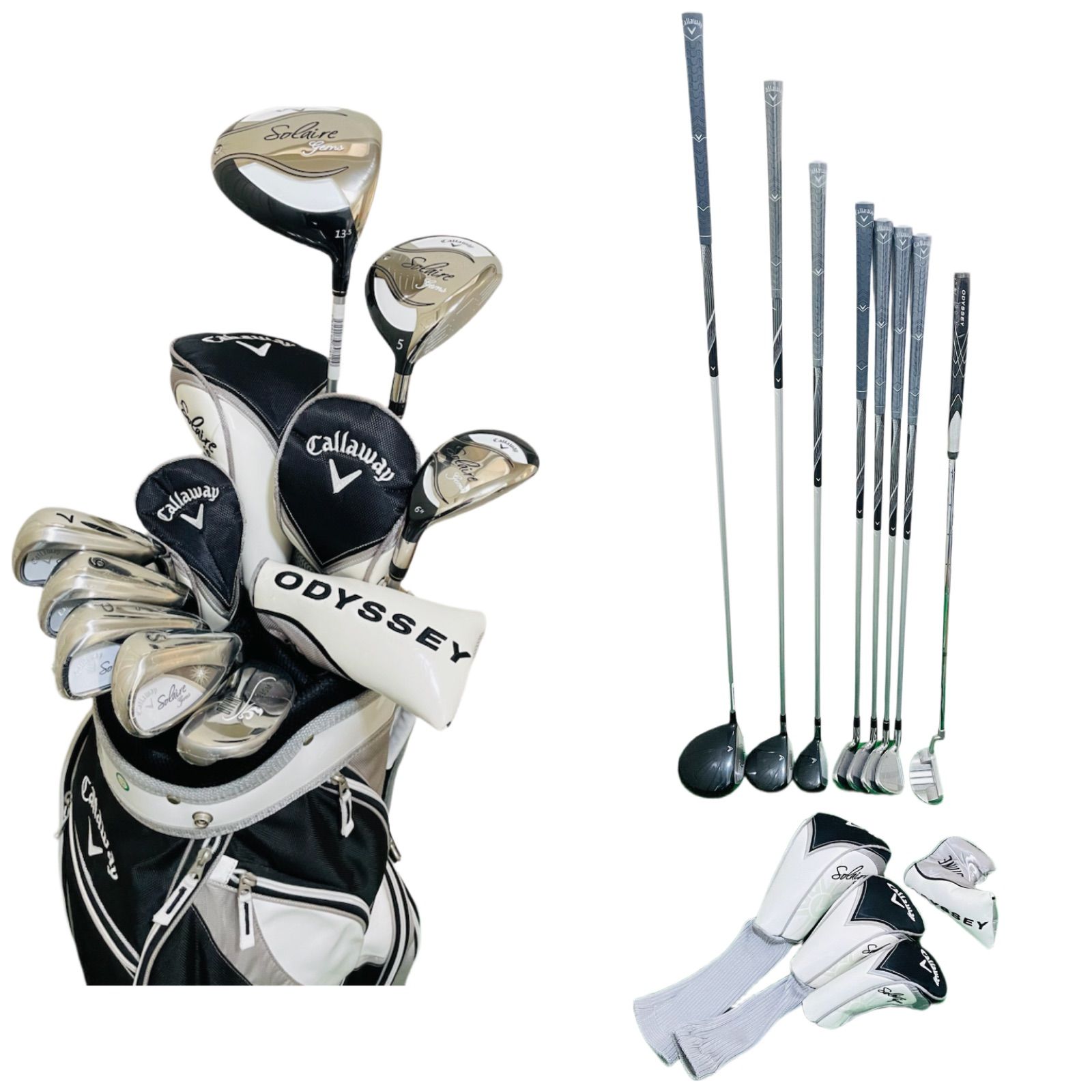 Callawayキャロウェイ　ソレイルgems クラブセット　8本中7本未使用 Callaway 「レディース/クラブセットのみ」キャロウェイ ソレイル