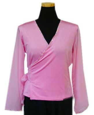 ダンス トップス 練習着 カットソー ピンク 長袖 シースルートップスフ 袖 肌隠し セクシー インナー 透け感 レッスン着 社交ダンス 舞台衣装 韓国舞踊 舞踊 レッスン 服 レディース ストレッチ素材 V襟 ラウンドネック M L LL buy