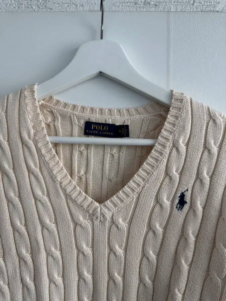 ポロ ラルフローレン ケーブル ニット アイボリー M