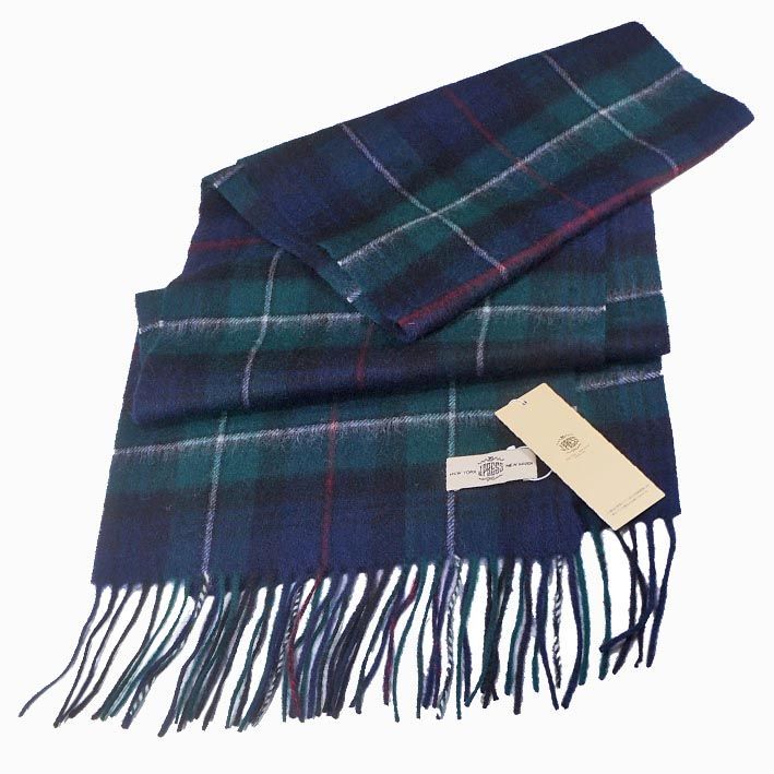 ジェイプレス J.PRESS MEN チェック柄 カシミヤ混 ウール マフラー メンズ グリーン系×ネイビー Jプレス J.プレス プレゼント ギフト カシミア クリスマス 無料ラッピング