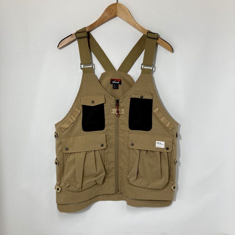 NANGA ナンガ フィールドベスト タキビリップストップ NW2211-1E223 アウトドア キャンプ メンズ Mサイズ ベージュ トップス A15219