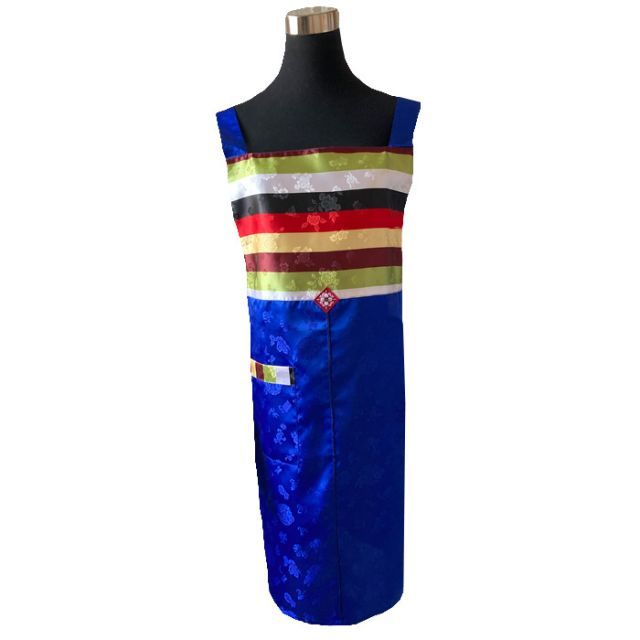 ポケット付き 韓国セットンH型エプロン ブルー■epron-43-s【ギフト】【お土産】エプロン 母の日 エプロン メンズ レディース  おしゃれ かわいい プレゼント 実用的  フリーサイズ かぶり  H型