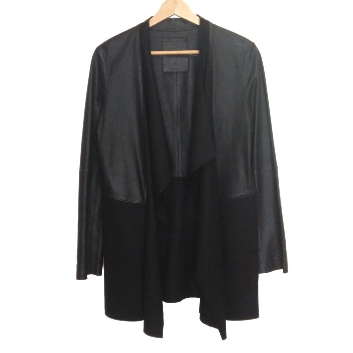 RAWTUS Raw ロータス コート サイズ40 M レディース - 黒 長袖 レザー 異素材切り替え 秋 春