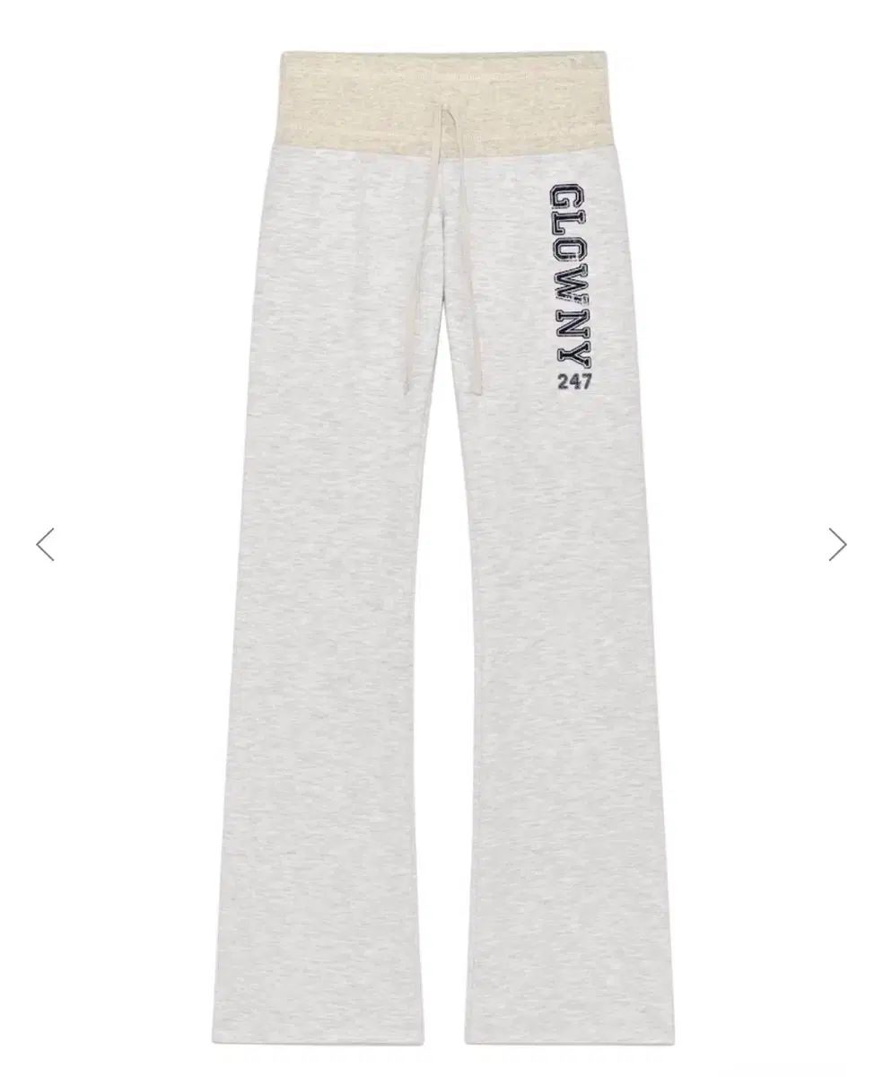 GLOWNY 247 DAY FLARE PANTS - 白メランジ