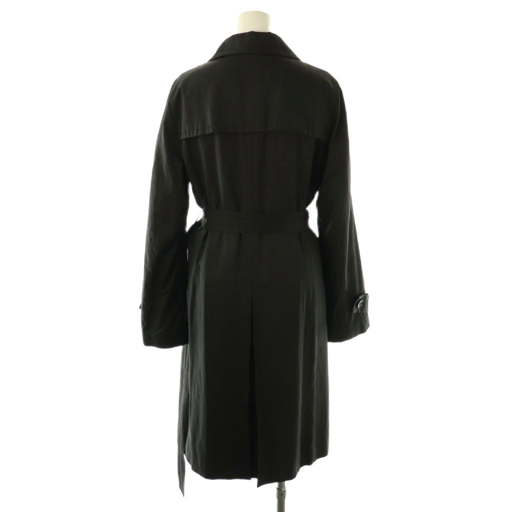 エムプルミエブラック　ベルテッド中綿入りロングトレンチコート エムプルミエ M-Premier トレンチコート 中綿 ロング 38 ブラック /HK