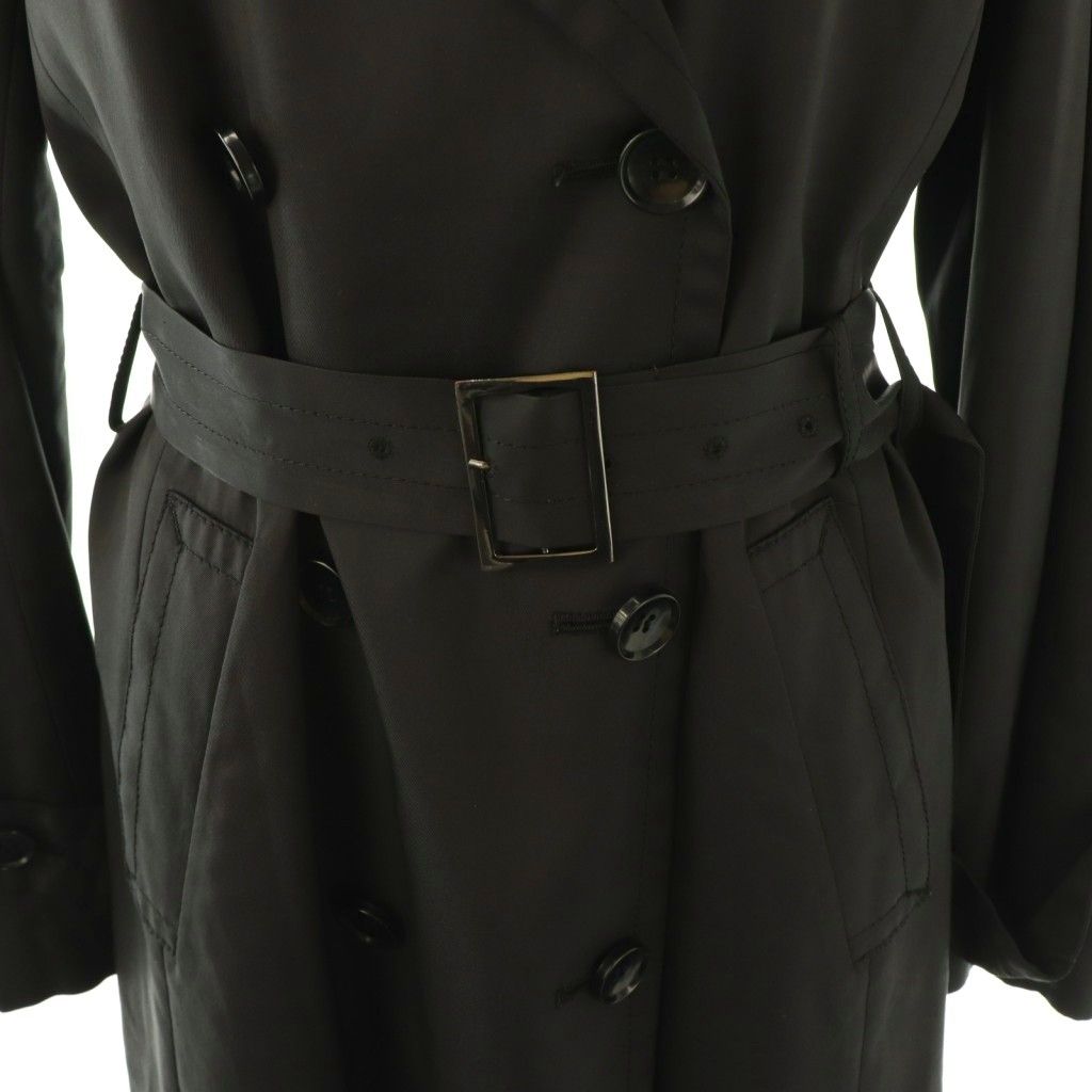 エムプルミエ M-Premier トレンチコート 中綿 ロング 38 ブラック /HK