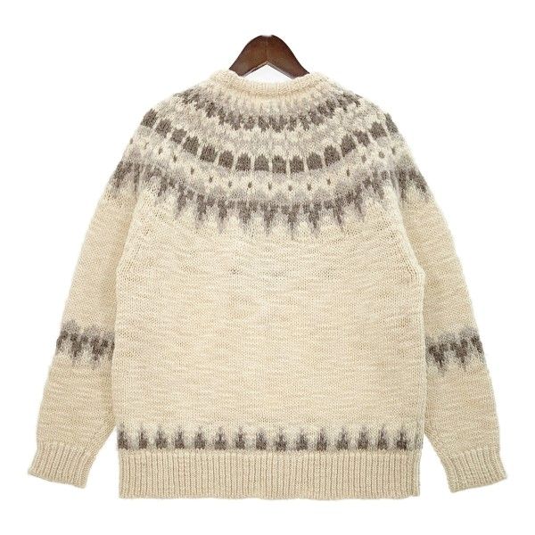 BATONER バトナー ノルディック クルーネック セーター BN-19FM-056 ウール ニット レディース サイズ2 ベージュ系 トップス IL17250
