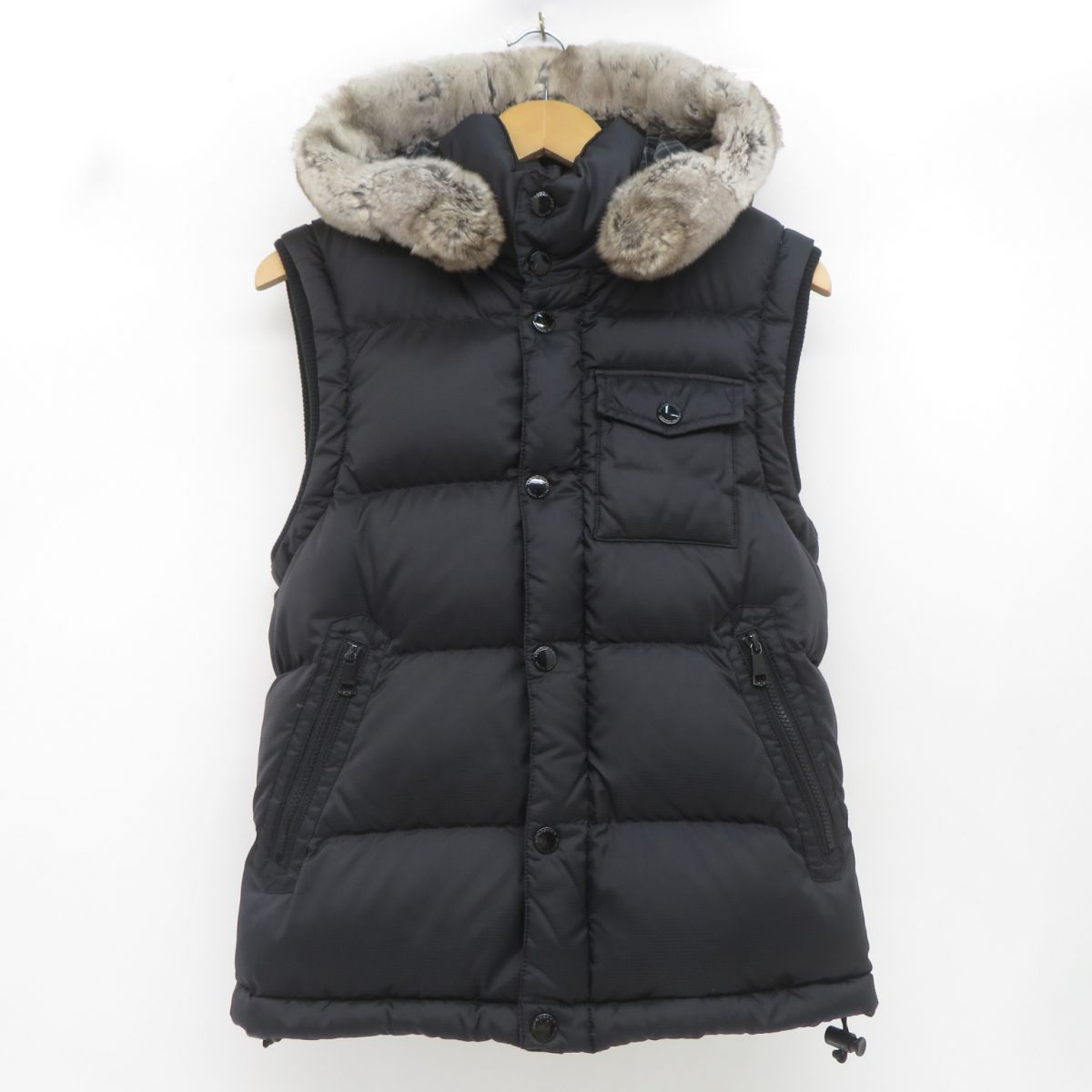 BURBERRY BLACK LABEL バーバリーブラックレーベル ラビットファー ダウンベスト D1F13-611-09 Lサイズ