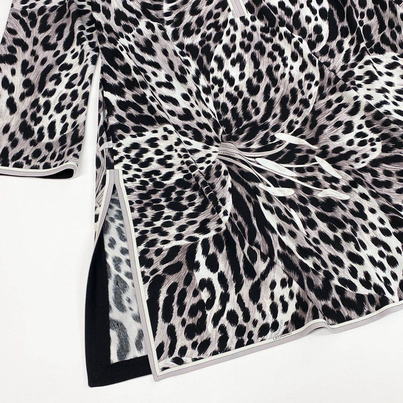 69k7 LEONARD レオナール チュニックワンピース 7分袖 総柄 フラワー  