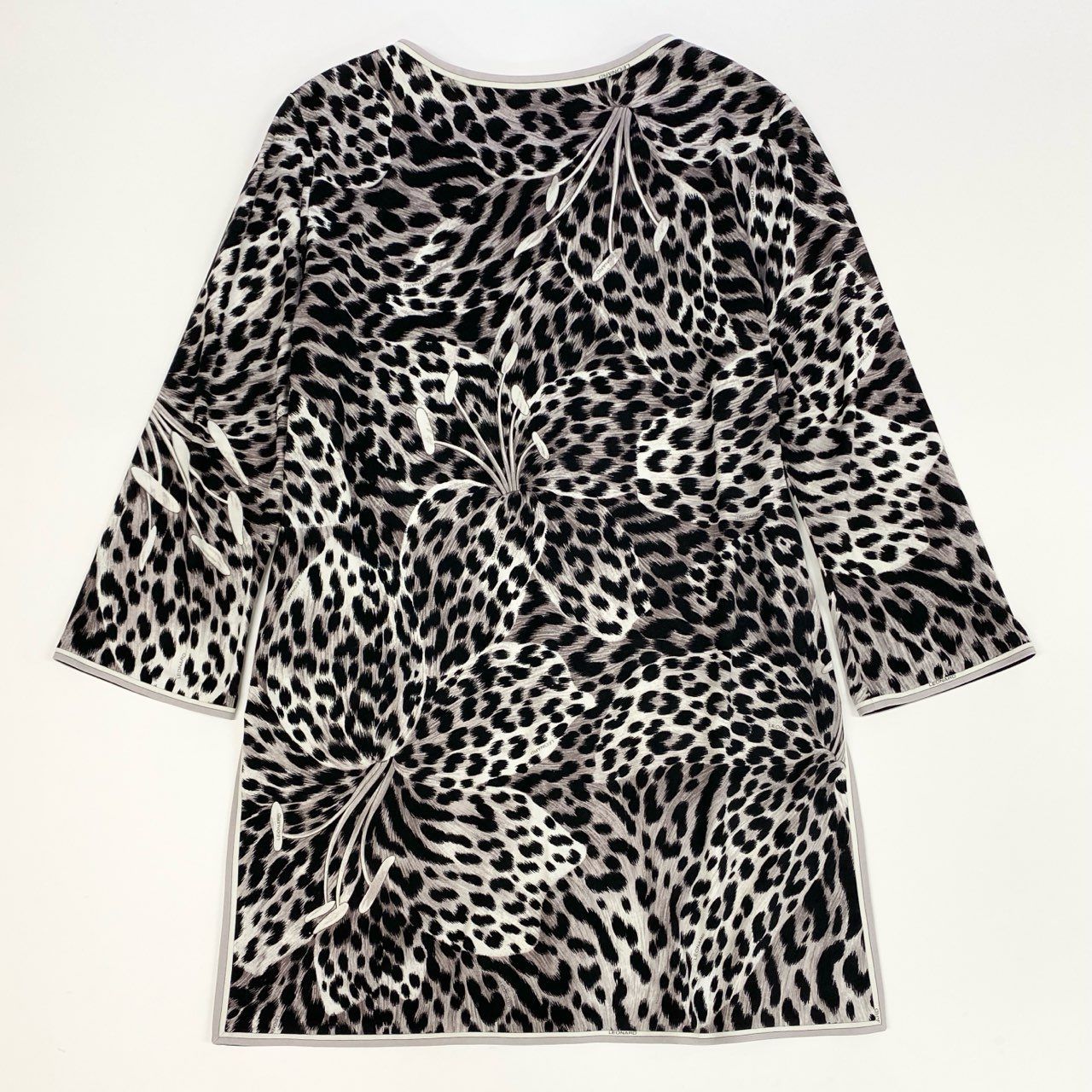 69k7 LEONARD レオナール チュニックワンピース 7分袖 総柄 フラワー