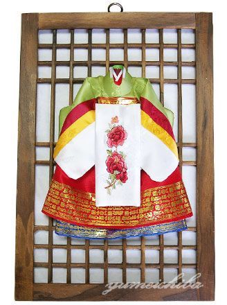 韓国壁掛け飾り ショップ チョゴリ飾り付フレーム 縦長□kabekake
