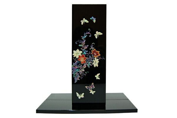 韓国螺鈿花器牡丹と蝶 四角 kaki drvs 02 s ギフト お土産