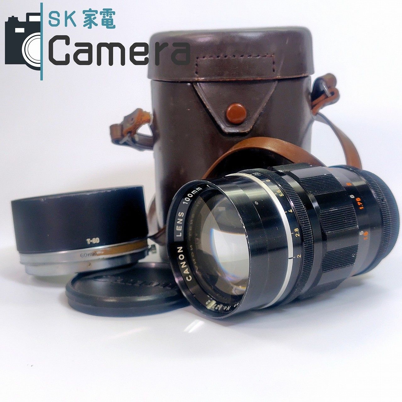 Canon LENS 100mm F2 L39 T-60 フード ケース 付 11月清掃済 キャノン F2.0