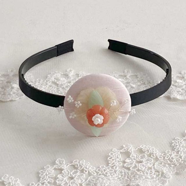 宝飾ホバクカチューシャ　ピンクkatyusya-64-s【子供用】【カチューシャ】【キッズ】【韓服】【子供ヘア飾り】【ベビー】【かわいい】