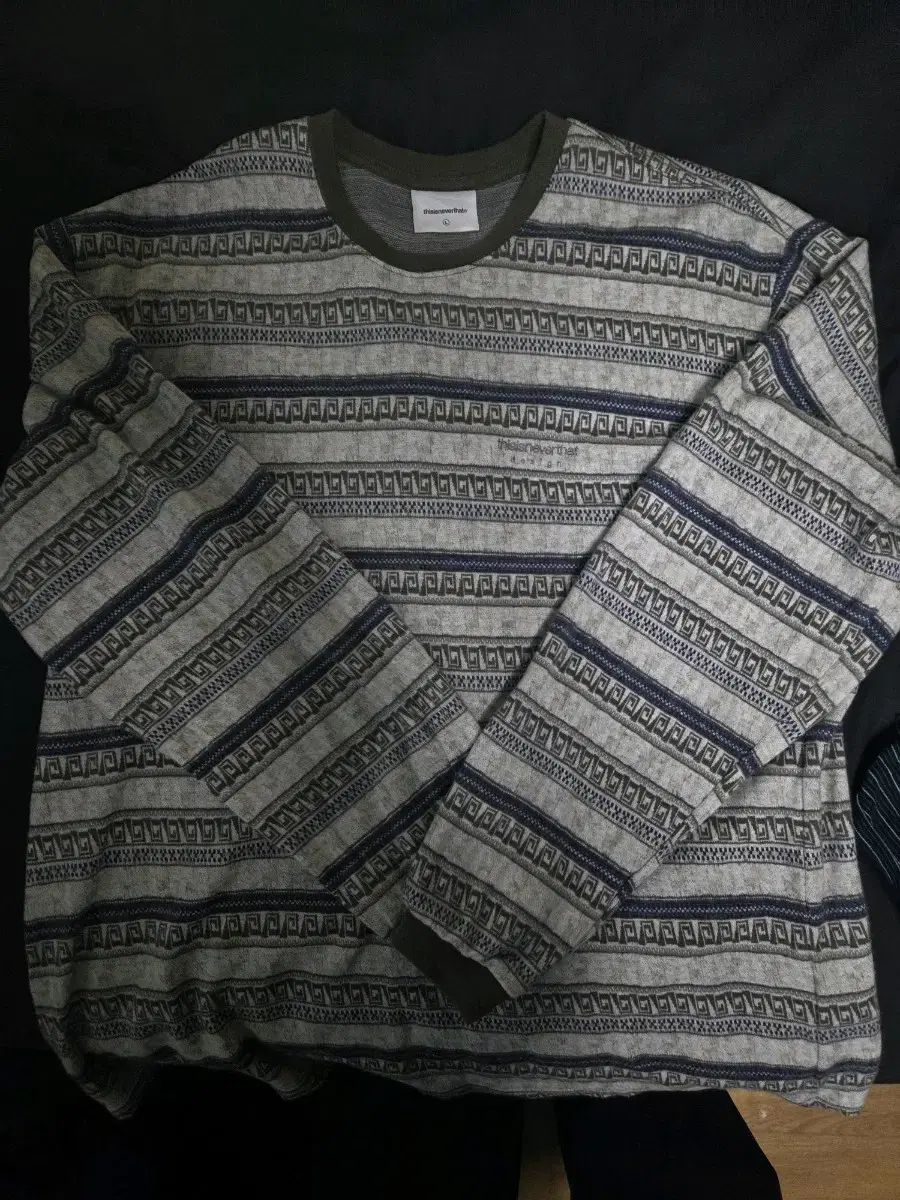 ディスイズネバーザット ストライプ ロングスリーブ L