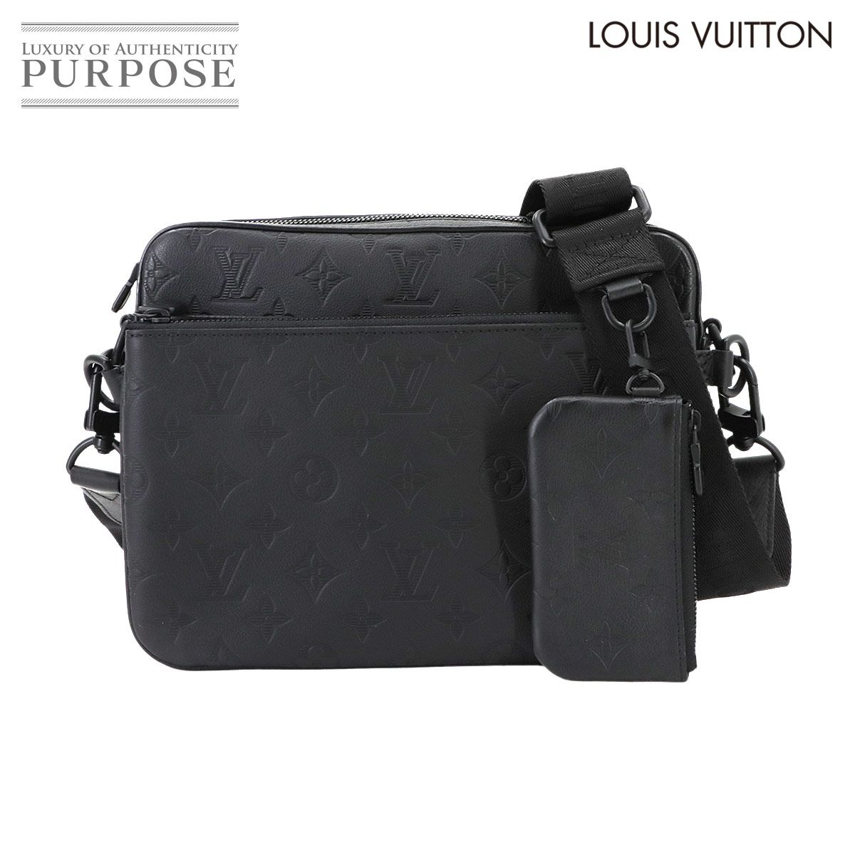 ルイ ヴィトン LOUIS VUITTON モノグラム シャドウ トリオ メッセンジャー ショルダー バッグ ノワール M46602 RFID 90299148