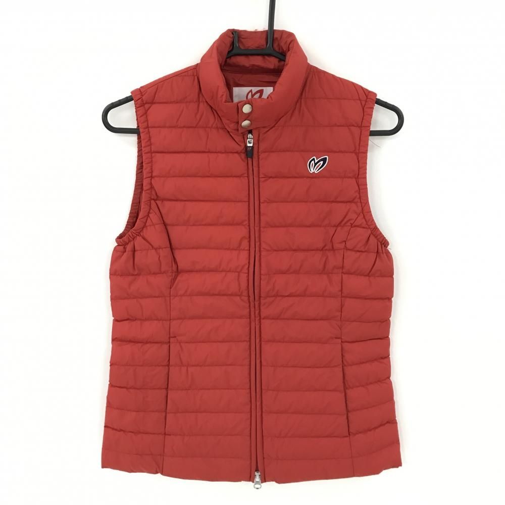 マスターバニー ダウンベスト レッド ロゴネイビー ダウン90％ レディース 1 M ゴルフウェア MASTER BUNNY EDITION