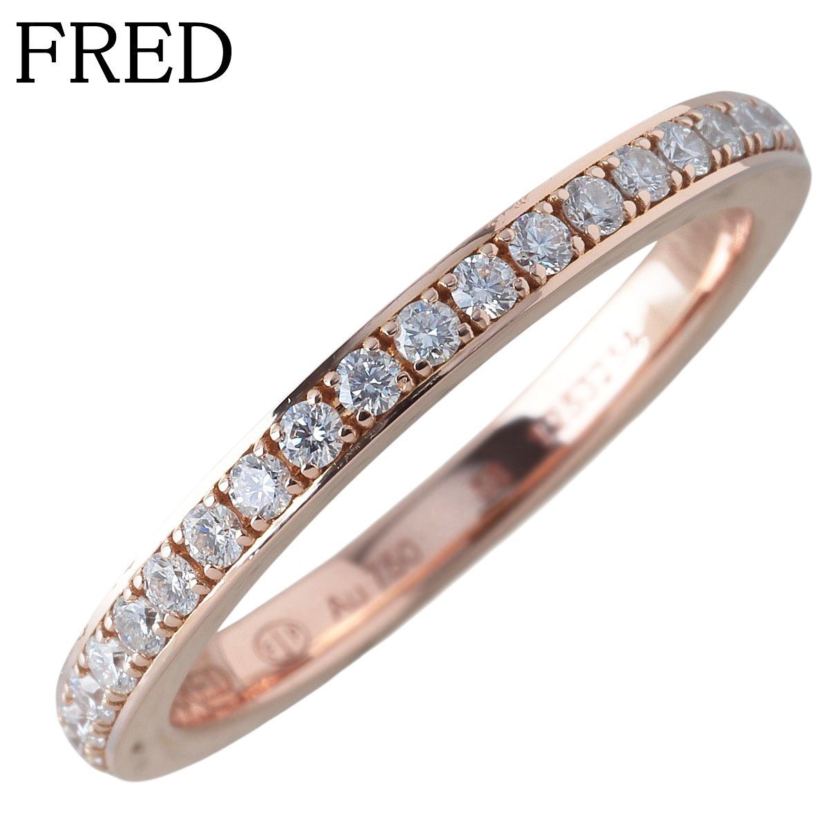 フレッド デュオ ダイヤ リング フォース10 Duo 現行モデル ハーフエタニティ 58 Au750PG 保証書 箱 仕上げ済 FRED 24030