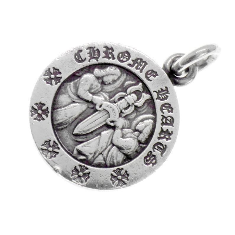 クロムハーツ CHROME HEARTS CHRM ANGL MDL エンジェル メダル V2 チャーム シルバー ネックレス トップ 40872