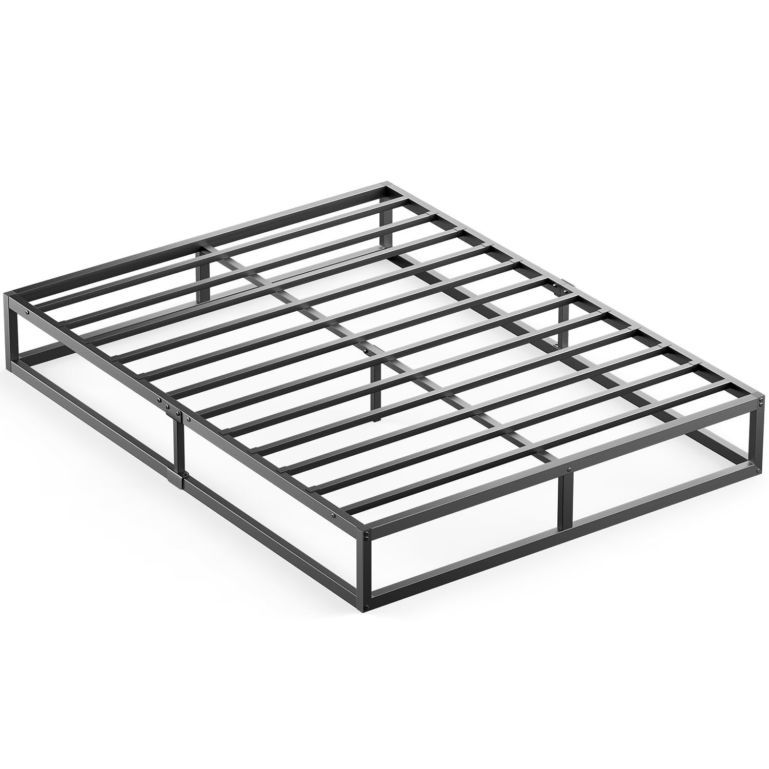 PRTONE ベッド ベッドフレーム ダブル メタル ダブルベッド 低め パイプベッド 静音 ローベッド ベッド下収納 頑丈通気耐久 ギシギシしない 組立簡単 工具付き 耐荷重300 Kg 黒
