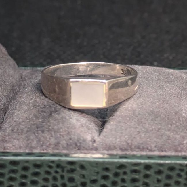 ヴィンテージ マザーオブパール リング スターリングシルバー 925 イギリス 英国 12 5〜13号 約2 8 g ユニセックス