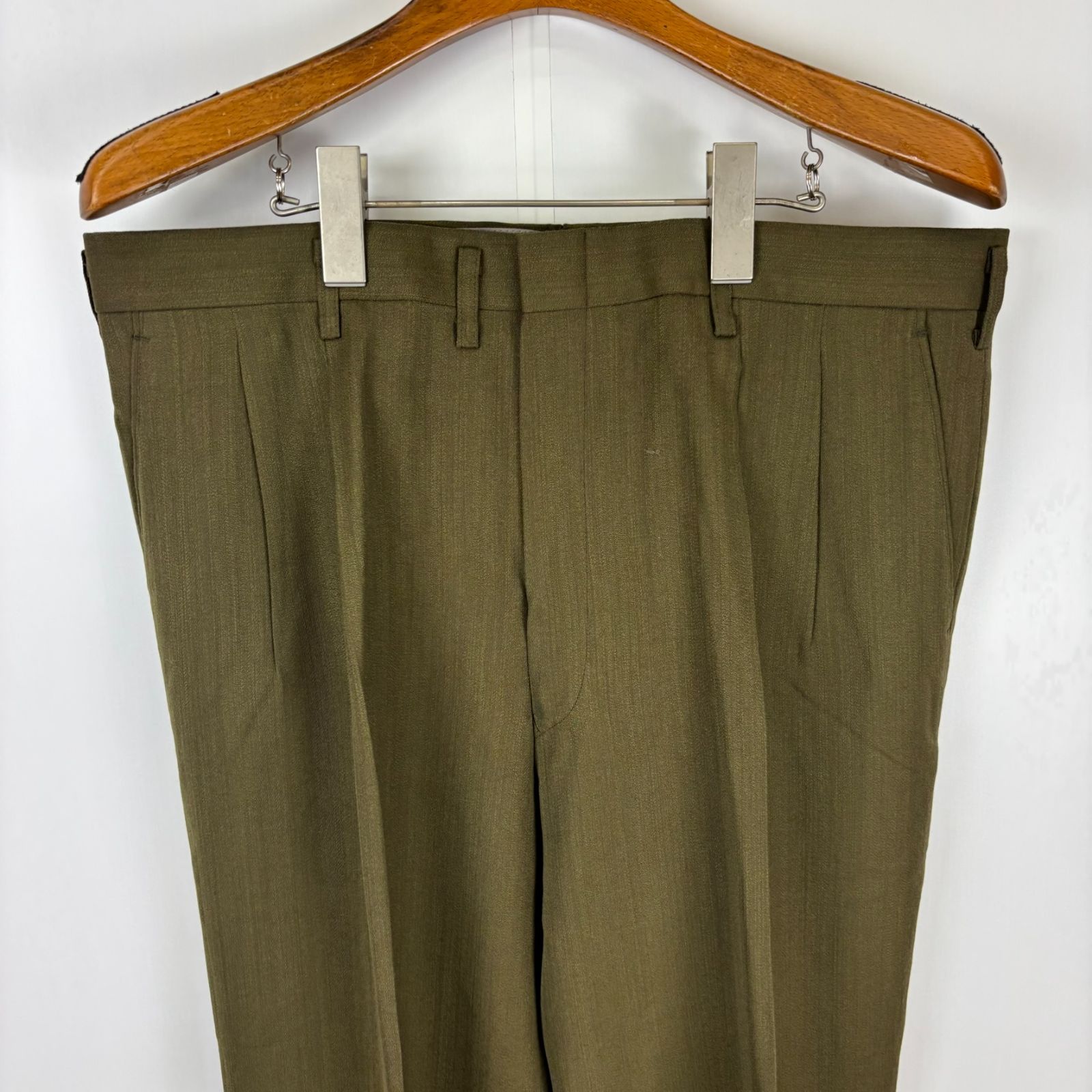 送料無料も!  CLASSIC クラシック セットアップ スーツ カーキ オリーブ ダブル W89サイズ 古着 ヴィンテージ レトロ 90s oc-001-043 スカーフ