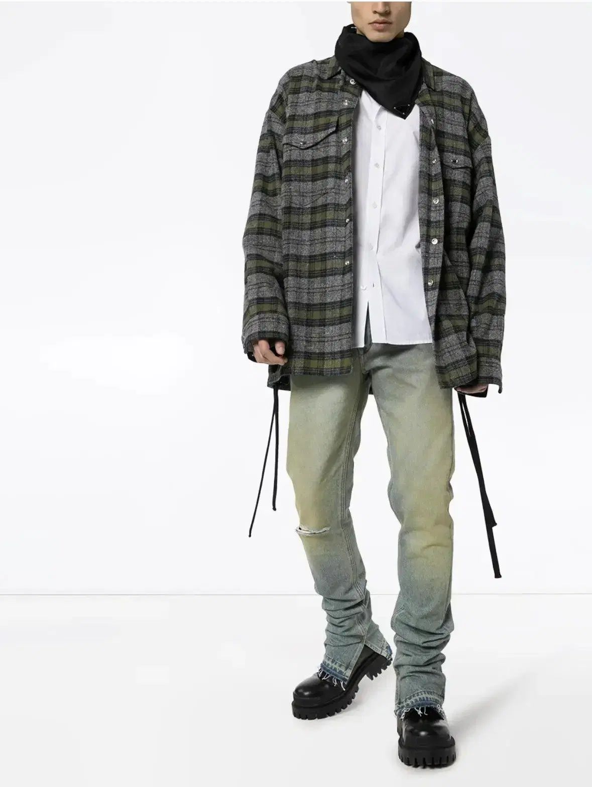 フェイスコネクション ツイード オーバーサイズ シャツジャケット