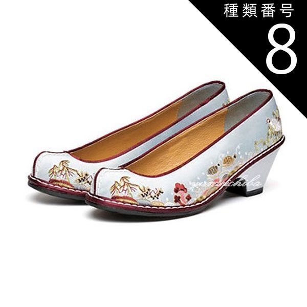 種類8：ヒール：5cm(オーダー製作)/22.5cm チマチョゴリの靴韓服靴 高級十長生刺繍コッシン 150薄グレー レディース フォーマル 韓国 靴 女性 靴 人気 韓国 正装 靴 チョゴリ用 シューズ 正装 おしゃれ カジュアル ちょごりのくつ 購入