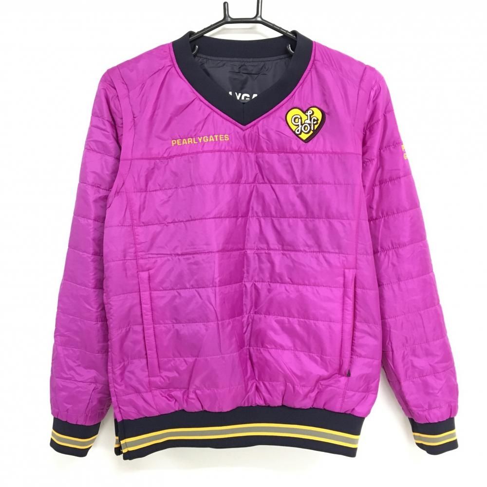 パーリーゲイツ 2WAY中綿リバーシブルスニード ライトパープル 片面ネイビー ブルゾン レディース 0 S ゴルフウェア PEARLY GATES