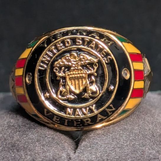 ダンベリーミント アメリカ海軍 ベトナム帰還兵 リング 14 Kゴールドプレート 約21 5号 16 8 g ヴィンテージ ミリタリー