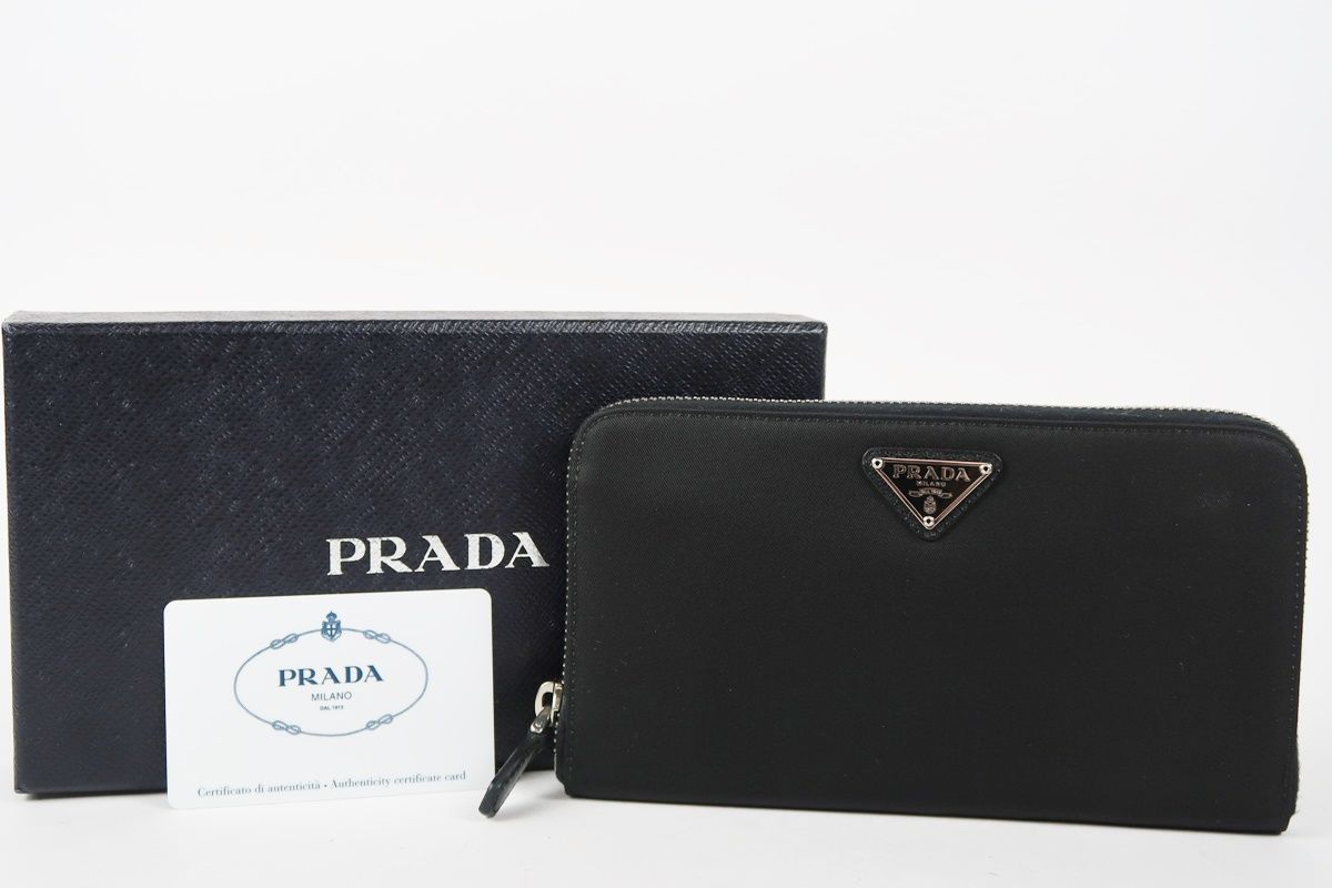 超 PRADA プラダ ナイロン 長財布 ジッピーウォレット ブラック ブランドウォレット 小物 SN31