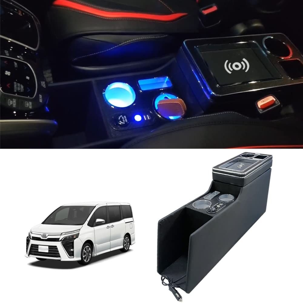 コンソールボックス トヨタに適用 ヴォクシー適用 ワイヤレス充電 ノア エスティマ適用 エスクァイア適用 アームレストコンソール 80系 70系 60系 NOAH適用 VOXY適用 7080系 ガソリン車 黒