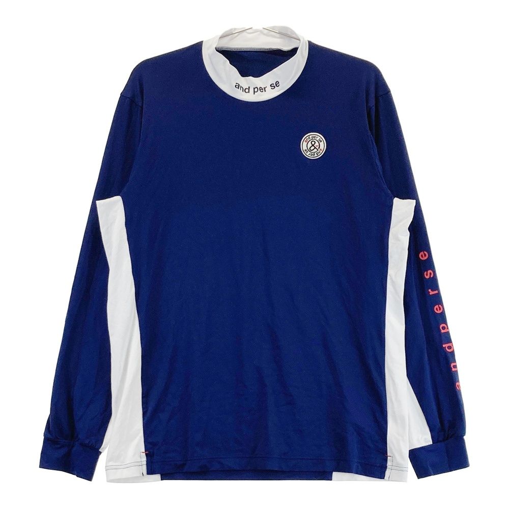 サイズ L AND PER SE アンパスィ モデル ハイネック 長袖Tシャツ ネイビー系 240101556839 ゴルフウェア メンズ ストスト