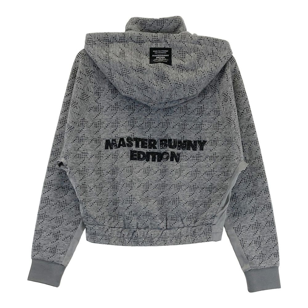 サイズ 0 MASTER BUNNY EDITION マスターバニーエディション モデル フード付 ジップ 長袖ジャケット 千鳥柄 グレー系 ゴルフウェア レディース ストスト